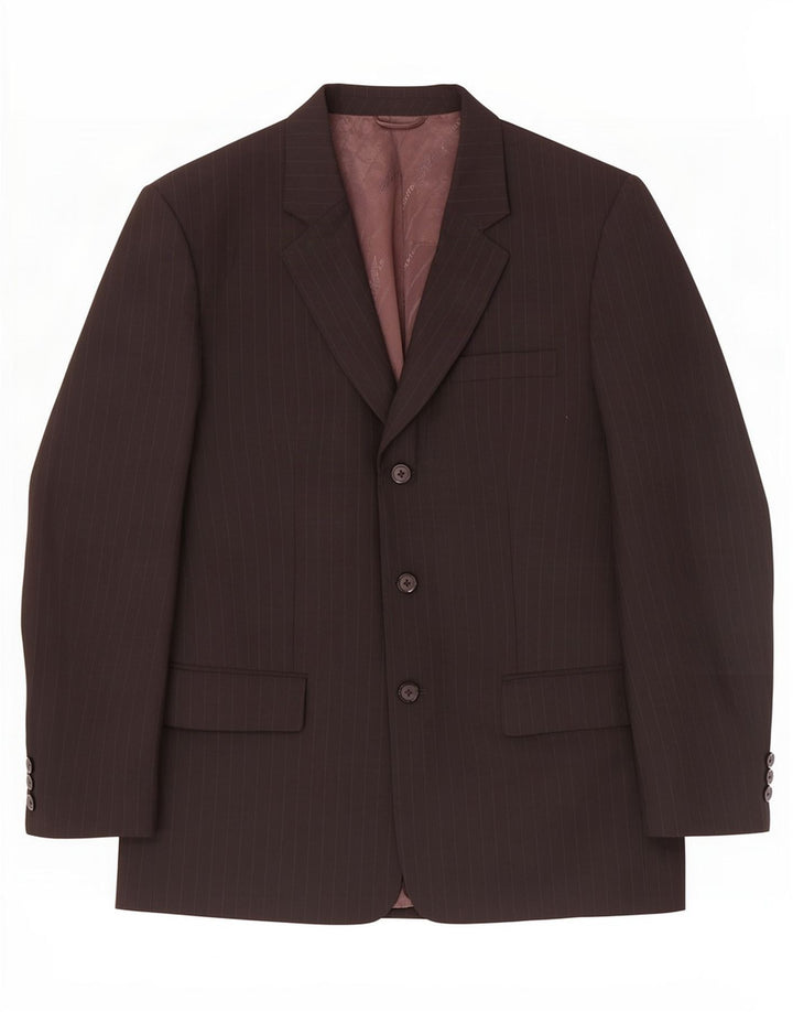 Blazer pentru bărbați Giorgio Armani, cu 3 nasturi, UK 38 Medium Black Pinstripe