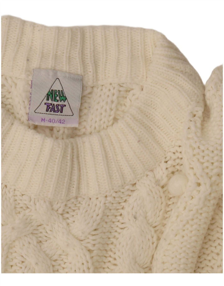 New Fast Pulover supradimensionat pentru femei cu decolteu rotund EU 40/42 Medium White