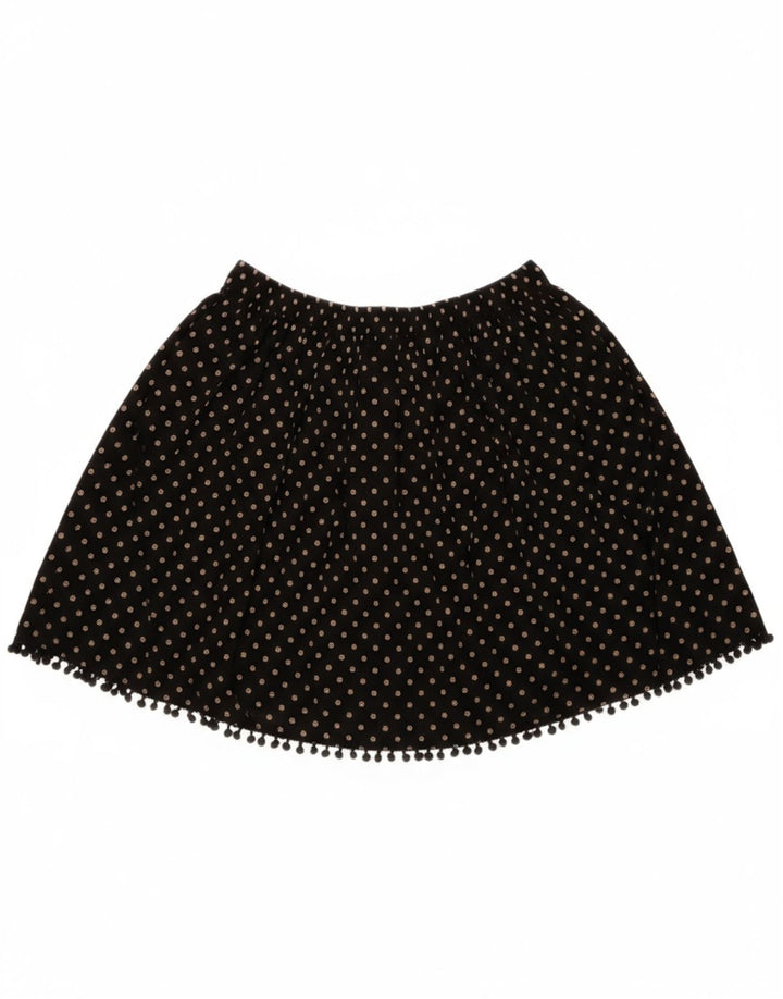 BENETTON Womens Mini Skirt Large W34  Black Floral Viscose