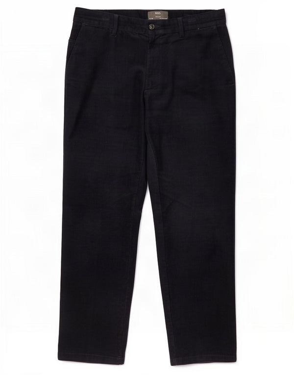 Marks & Spencer Mens Regular Fit Corduroy Trousers W32 L29 Navy Blue Cotton