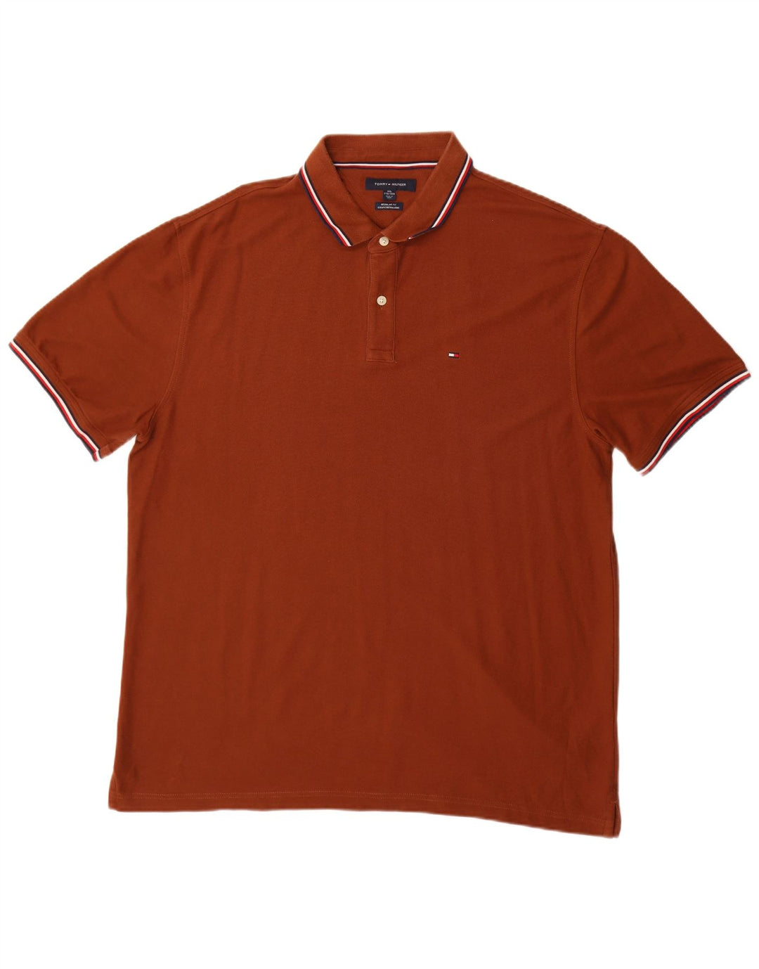 Cămașă polo Tommy Hilfiger pentru bărbați, 2XL, maro, bumbac