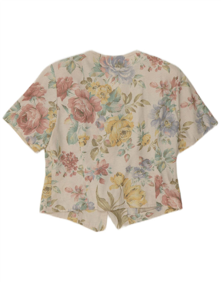 Bluză cămașă vintage pentru femei UK 12 Medium Multicolor Floral