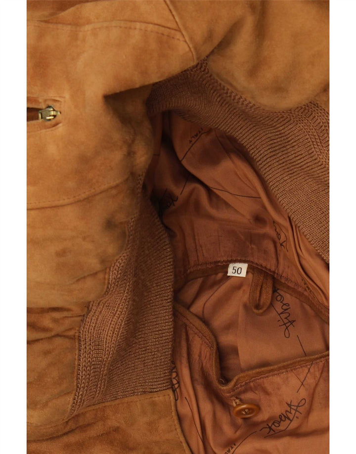 Bomber Vintage pentru bărbați din piele intoarsa IT 50 Large Beige