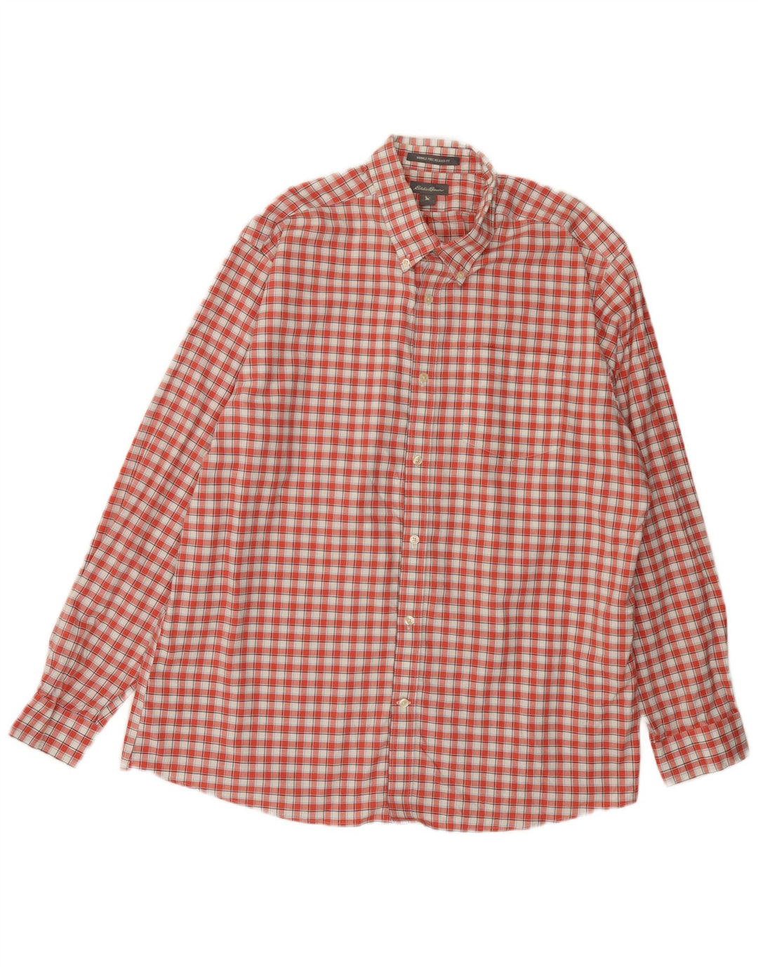 Cămașă relaxată pentru bărbați Eddie Bauer, XL, bumbac cu carouri roșii