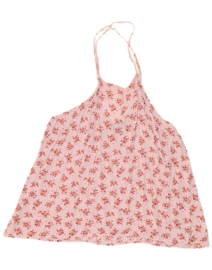 Top Halter pentru femei Volcom UK 20 2XL Pink Floral Viscose