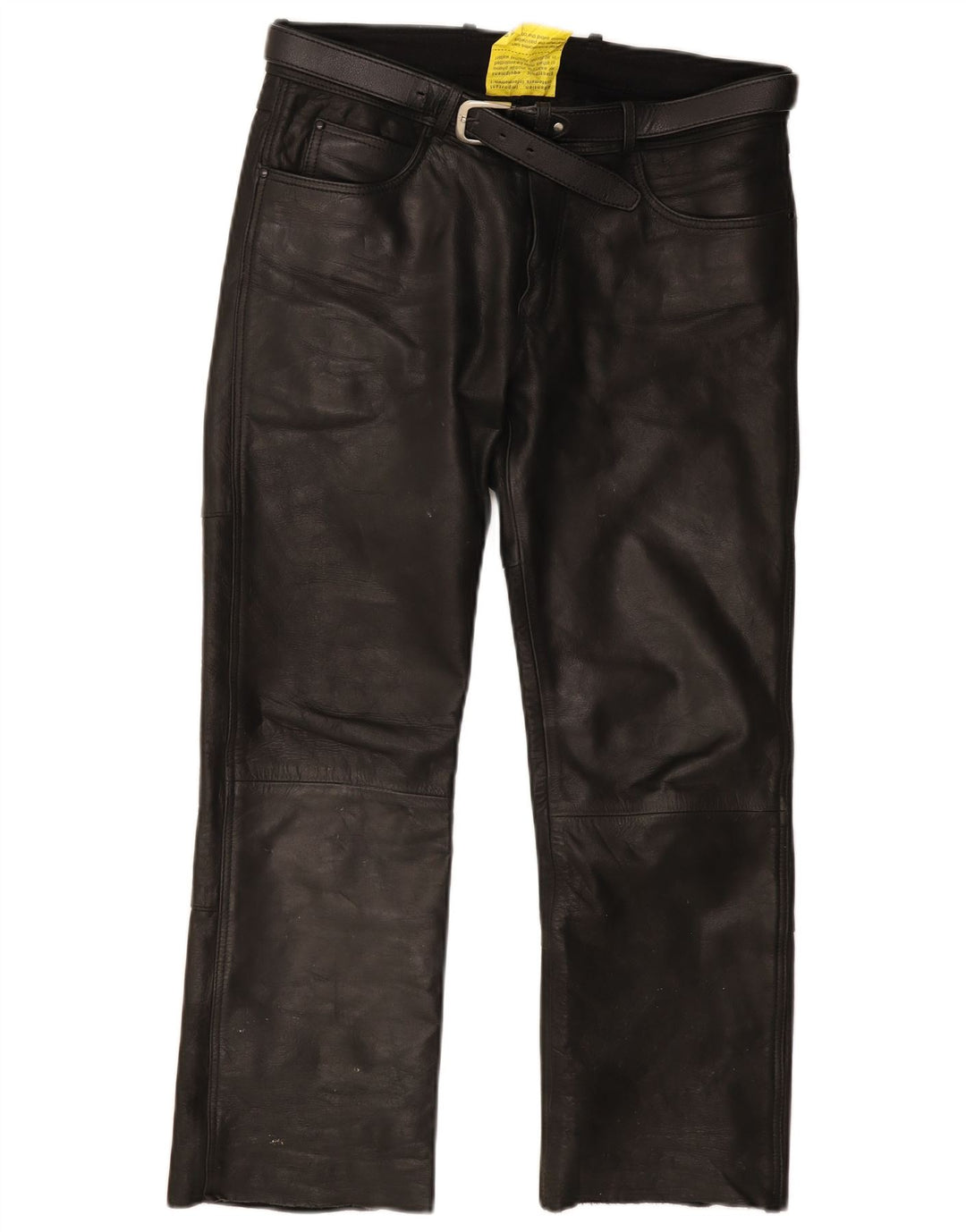 Highway 1 Pantaloni drepti din piele pentru bărbați IT 48 Medium L32 L34 Negru