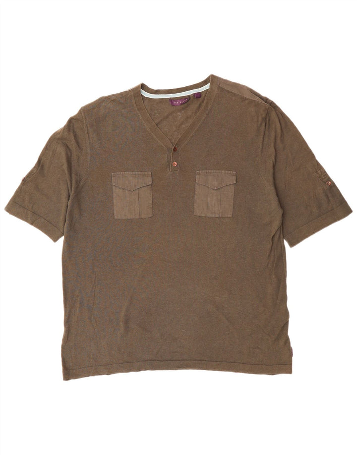 TED BAKER Tricou pentru bărbați Mărimea 6 2XL Bumbac kaki