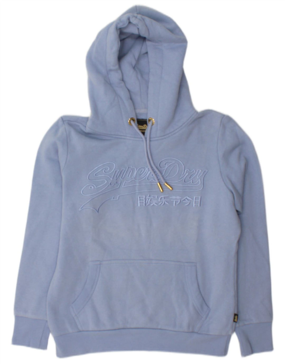 Pulover cu glugă grafic Superdry pentru femei UK 12 Medium Blue