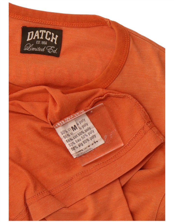Tricou grafic pentru bărbați DATCH Top din bumbac portocaliu mediu