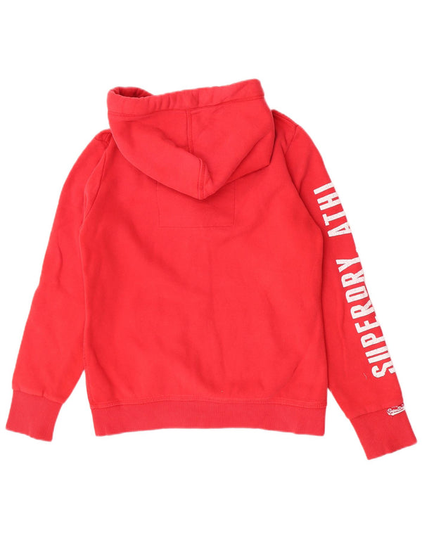 Pulover Superdry pentru damă, cu grafică, cu fermoar, bumbac, roșu, UK 16