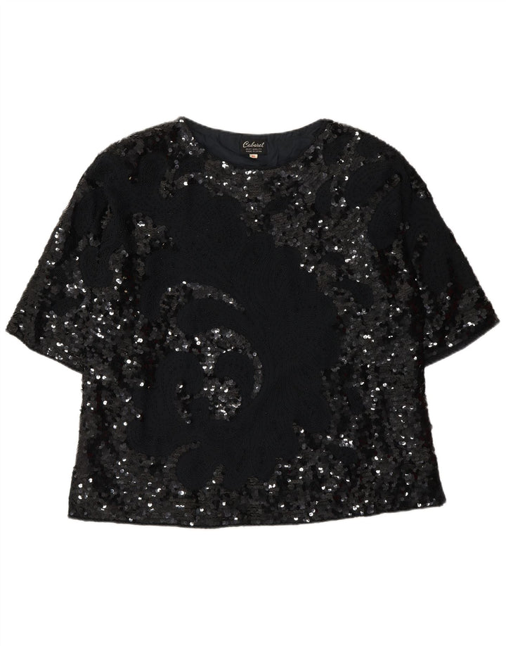 Bluză Vintage Femei Top IT 46 Large Negru