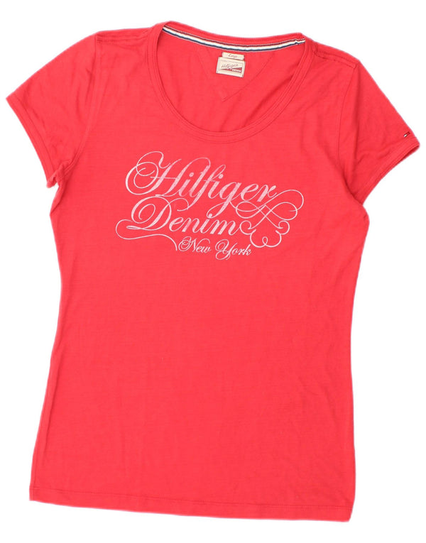 Tricou grafic Tommy Hilfiger pentru femei Top UK 14 Large Red