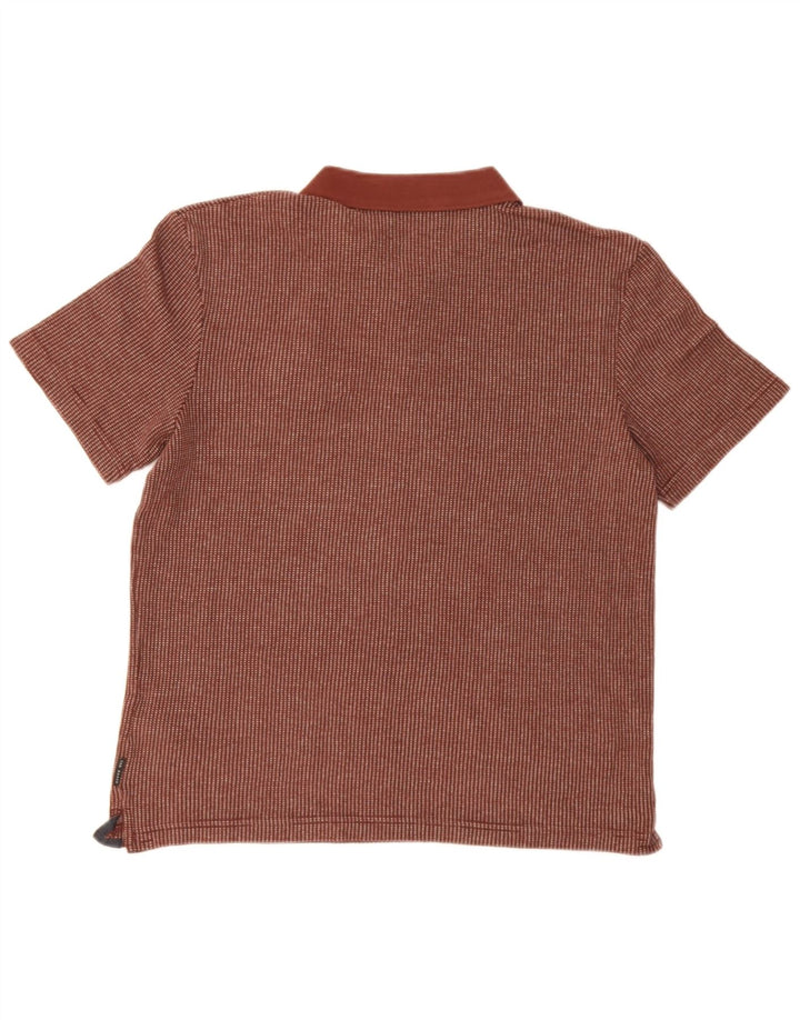 Tricou polo pentru bărbați Ted Baker, mărimea 3, bumbac cu dungi maro mediu