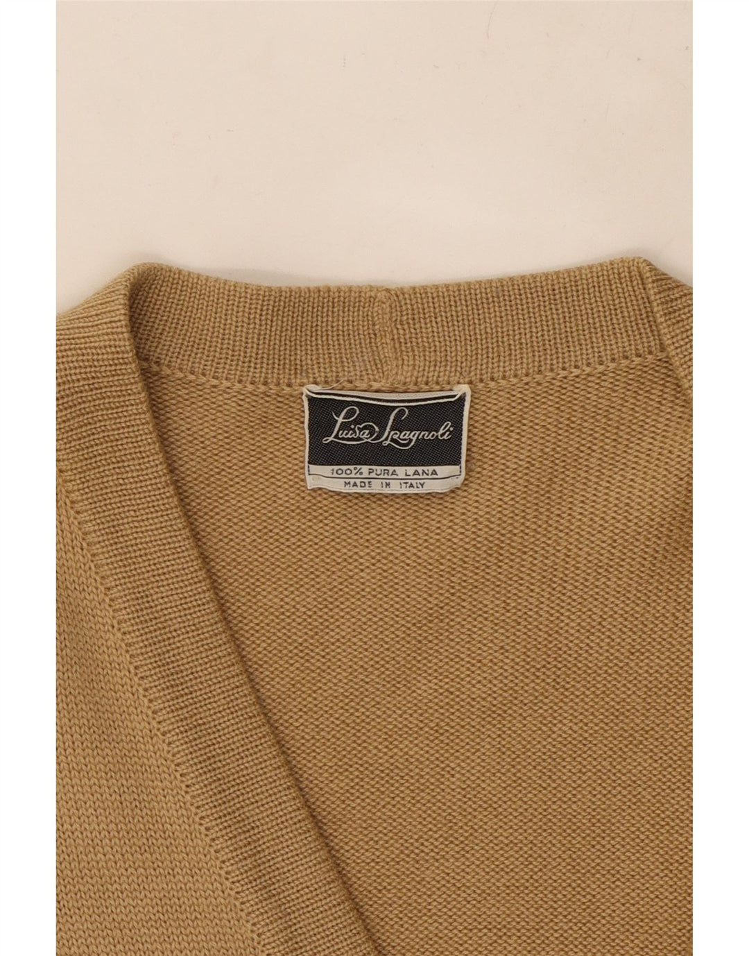 LUISA SPAGNOLI Pulover cardigan pentru femei UK 14 Lână mare bej