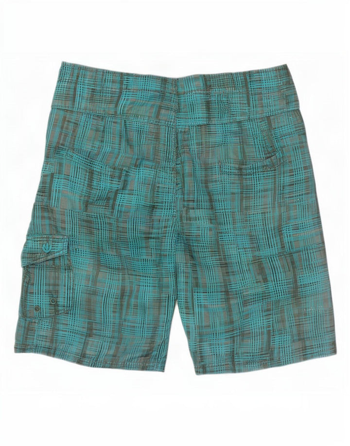 Pantaloni scurți de înot pentru bărbați Fat Face XL Blue Check Poliester