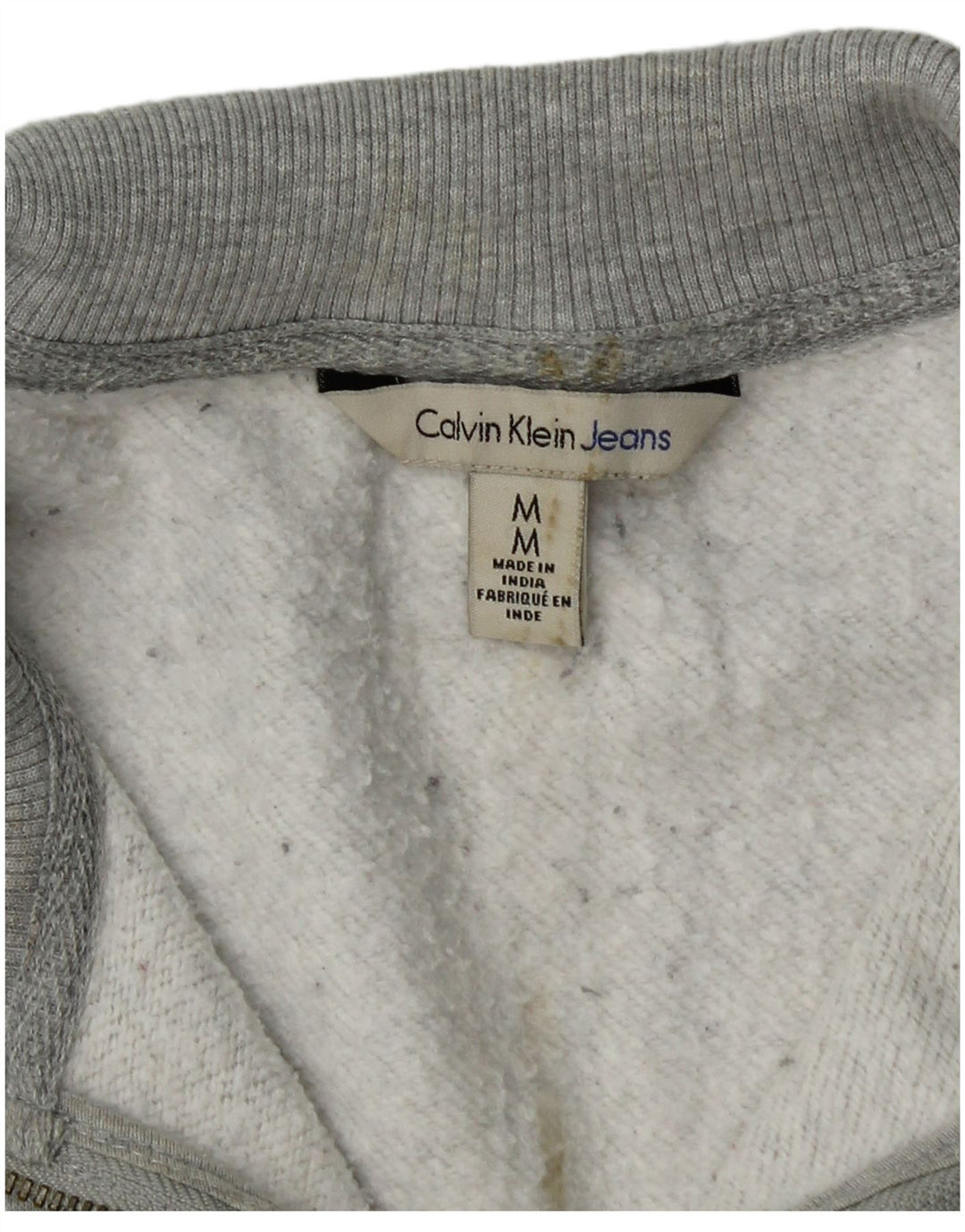 CALVIN KLEIN JEANS Hanorac pentru bărbați, cu fermoar, cu gât, pulover, gri mediu