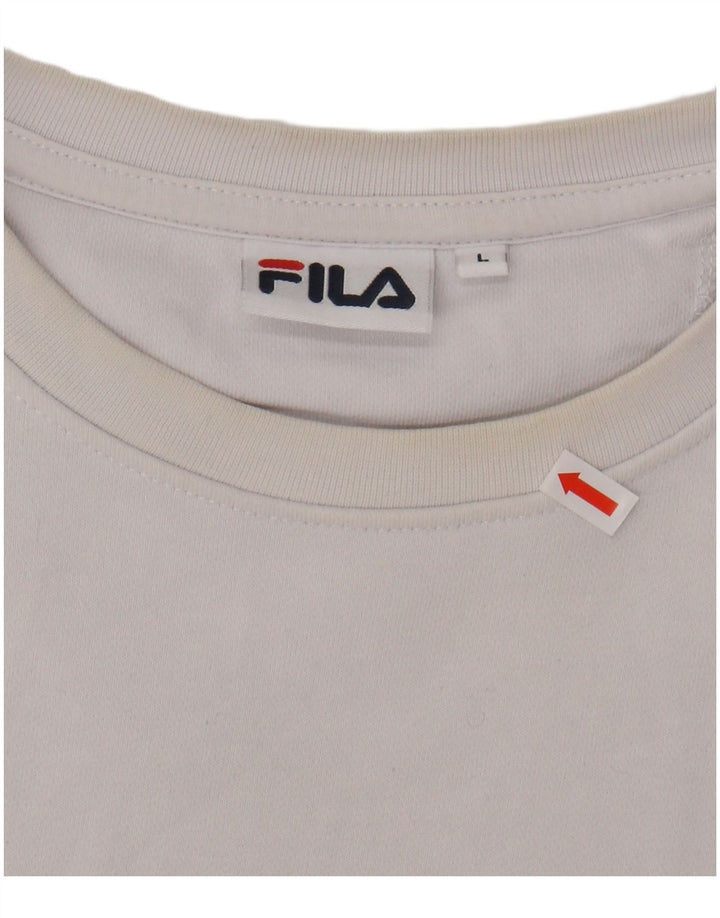 Pulover pentru bărbați FILA, cu grafică, din bumbac mare, negru, bloc de culoare