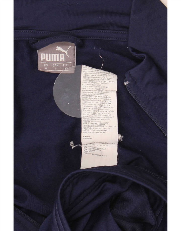 Jachetă de trening Puma pentru bărbați, poliester color bloc, albastru marin mediu