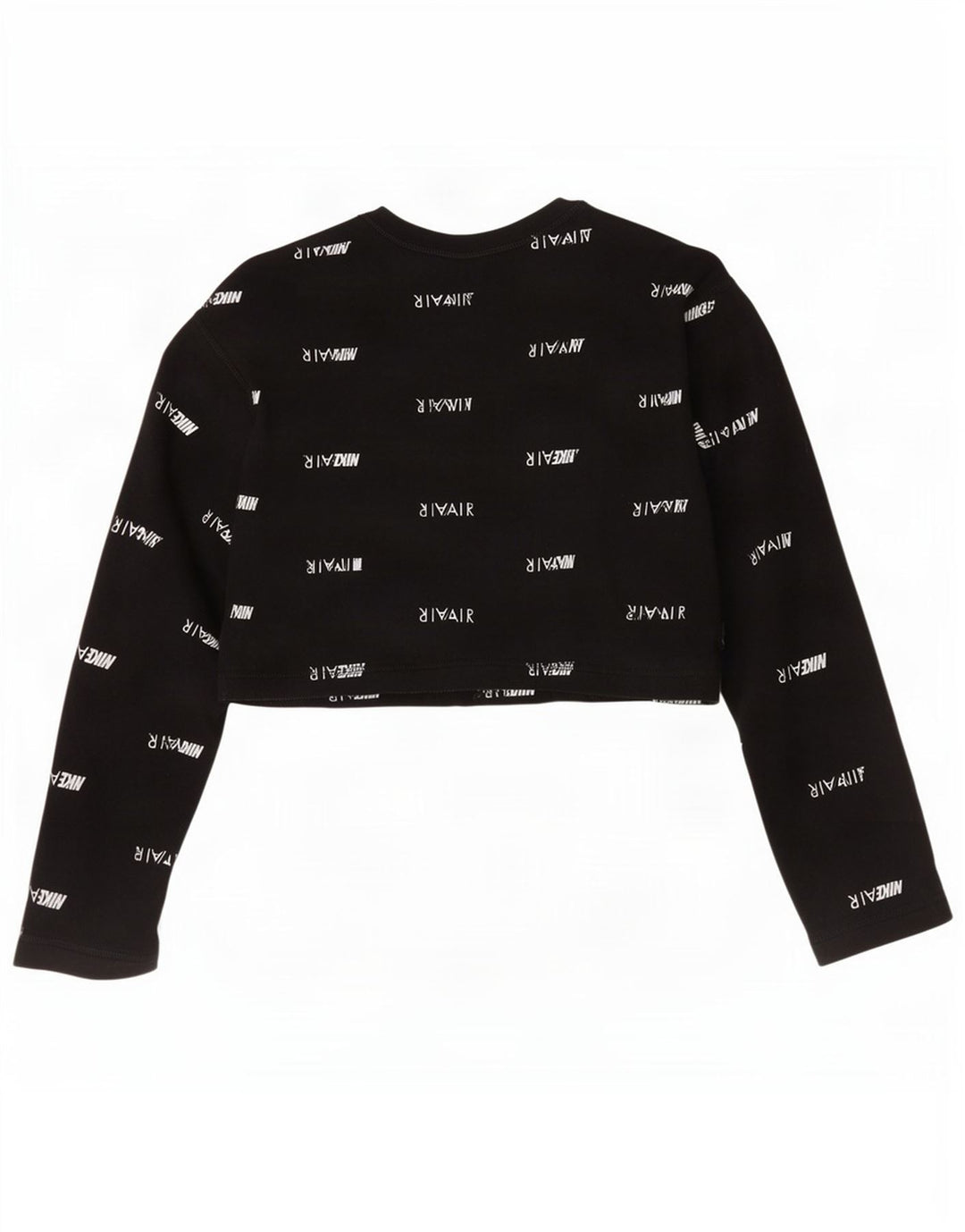Top cu grafic supradimensionat pentru femei Nike cu mânecă lungă, UK 10, bumbac negru mic