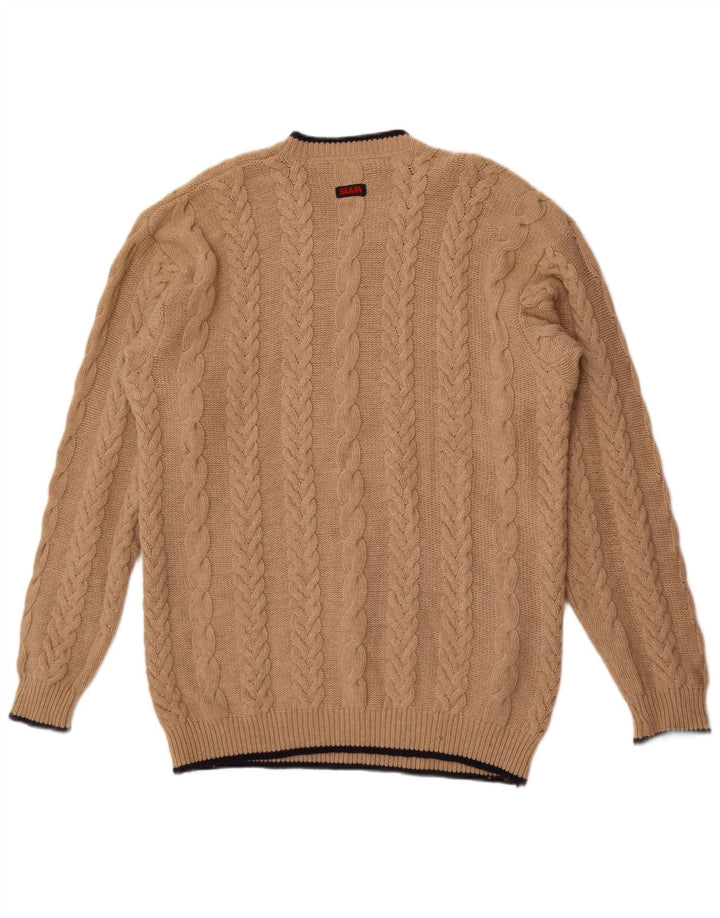 Pulover Slam pentru bărbați cu decolteu în V, XL, bej, lână
