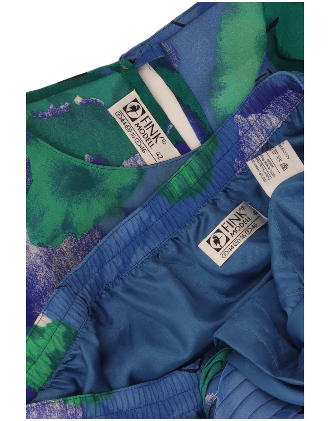 Set fuste 2 piese pentru femei Fink UK 16 mare W30 poliester floral albastru