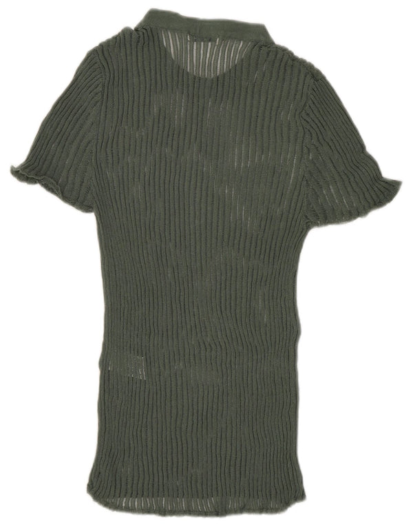 Bluză din tricot pentru femei Zara UK 8 Small Green Viscose