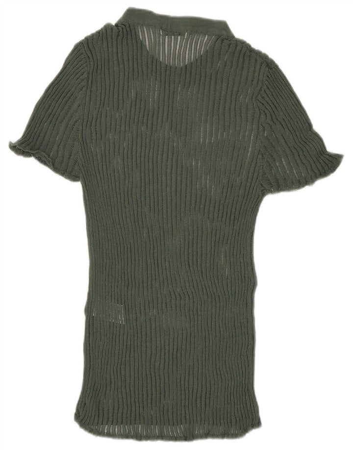 Bluză din tricot pentru femei Zara UK 8 Small Green Viscose