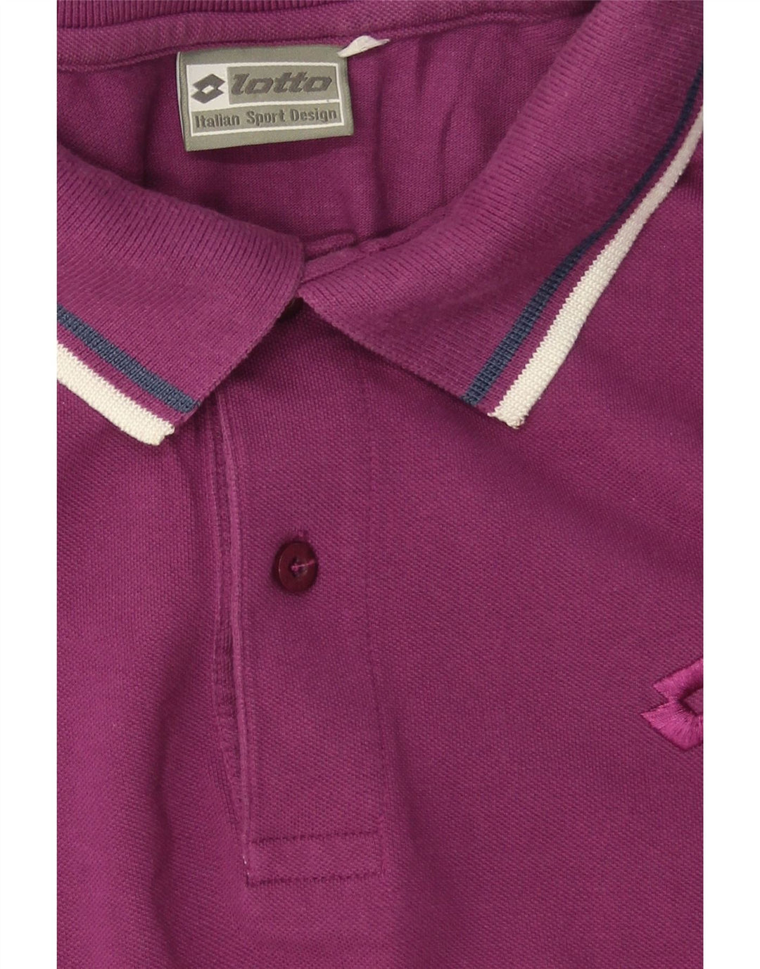 LOTTO Mens Polo Shirt Large Purple Cotton Vintage Lotto and Second-Hand Lotto from Messina Hembry 