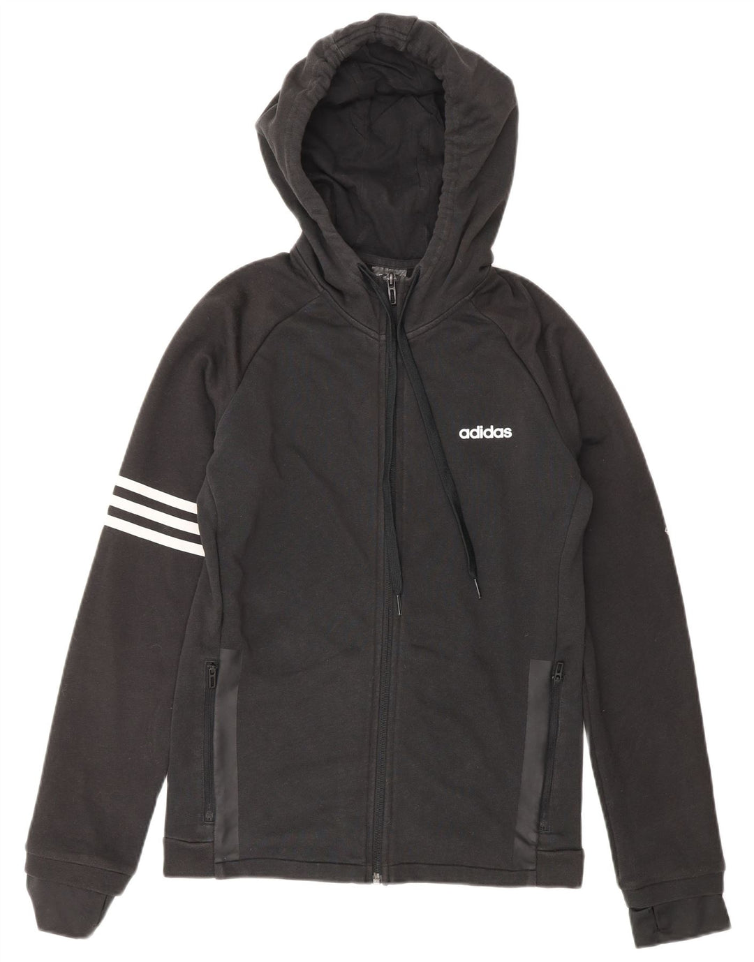 Pulover ADIDAS Climalite Zip pentru bărbați, bumbac mic, negru