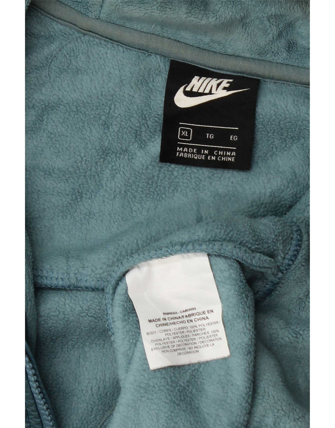 Jachetă fleece cu glugă Nike pentru femei UK 18 XL poliester albastru