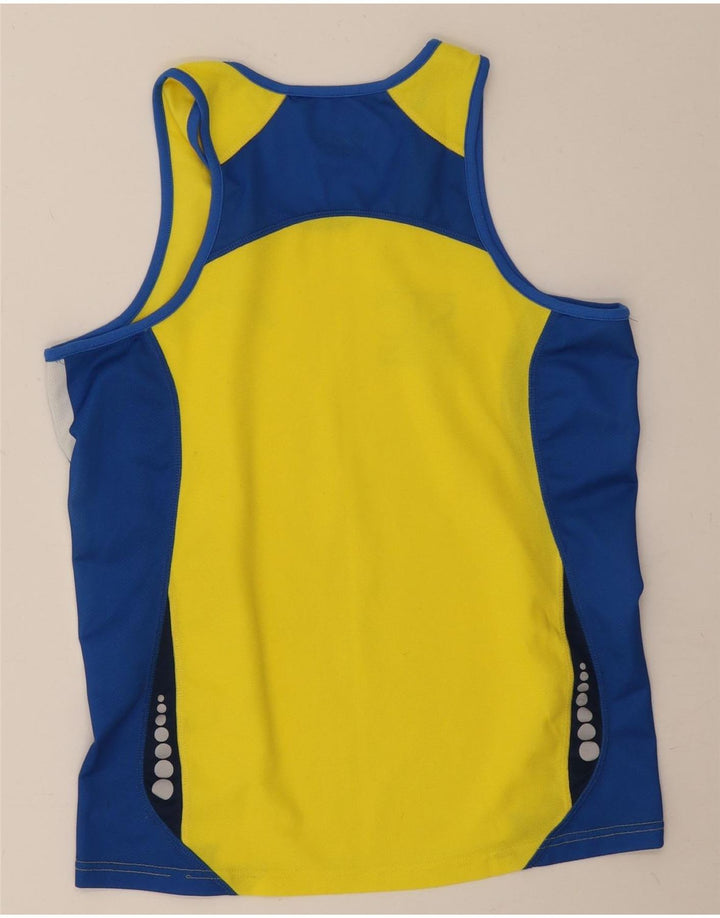 Top cu vestă grafică pentru bărbați Asics, mare, galben, poliester color bloc