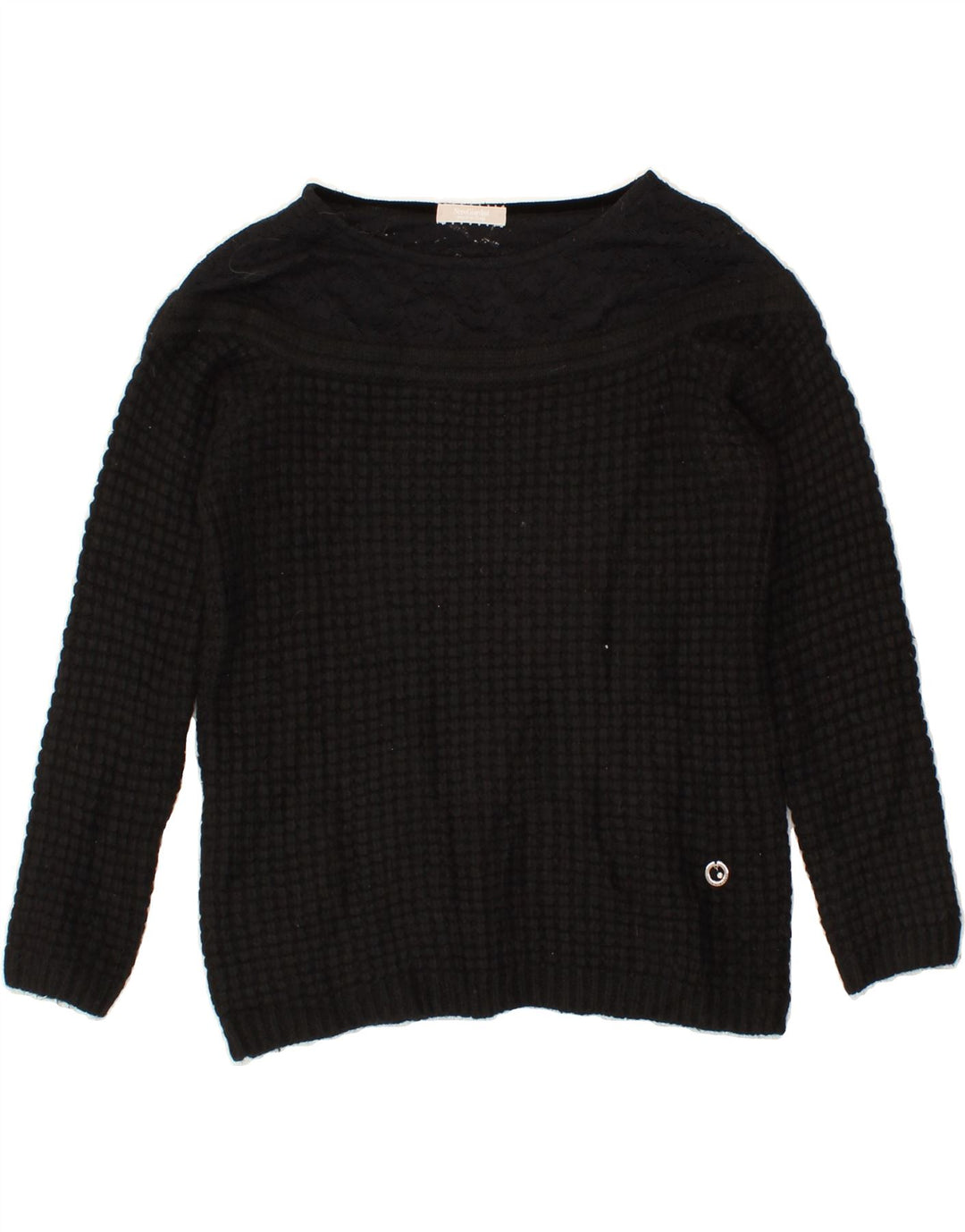 NERO GIARDINI Womens Boat Neck Jumper Sweater UK 12 Medium Black Vintage Nero Giardini and Second-Hand Nero Giardini from Messina Hembry 