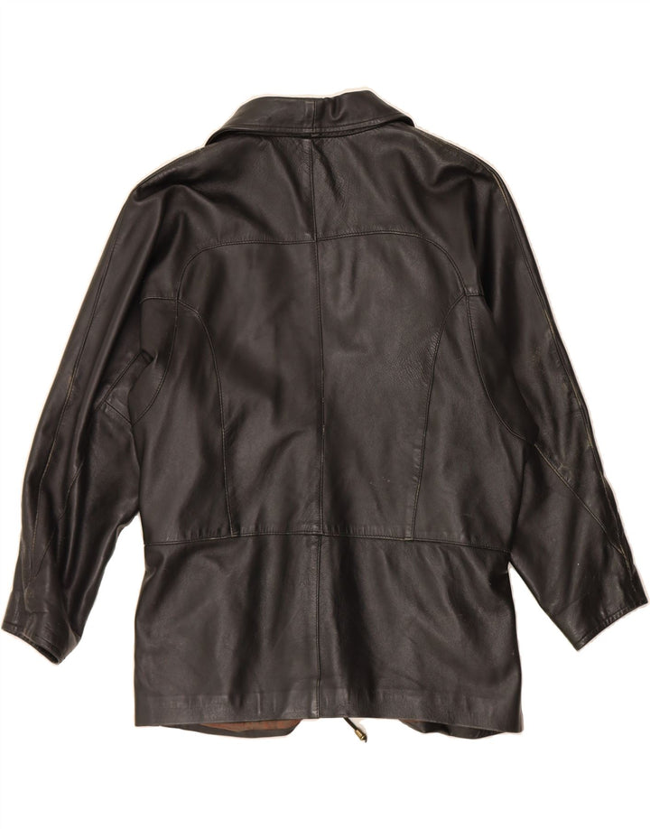 VINTAGE Womens Leather Jacket UK 18 XL Black Leather Vintage Vintage and Second-Hand Vintage from Messina Hembry 