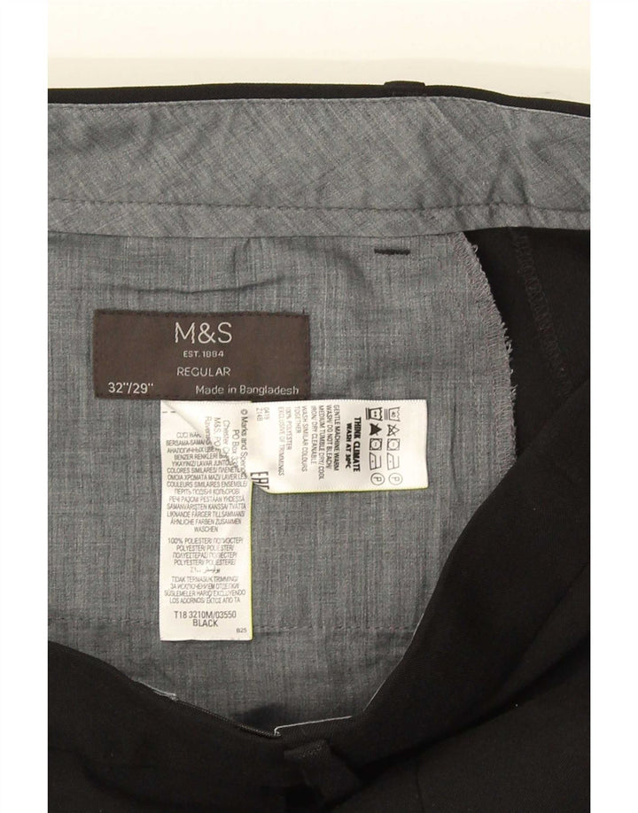 Pantaloni chino obișnuiți pentru bărbați Marks & Spencer L32 L29 Poliester negru