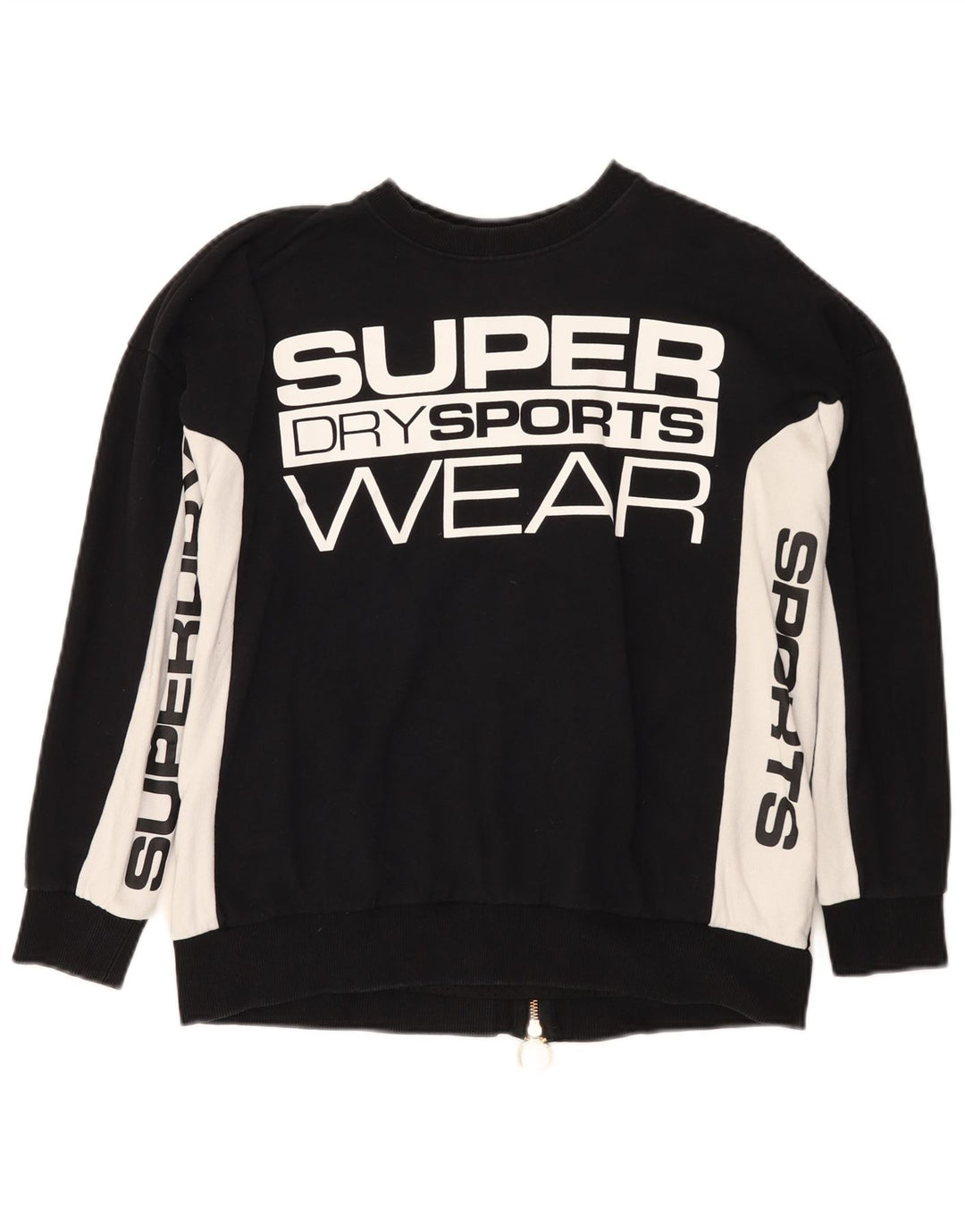 Pulover cu grafic pentru femei Superdry UK 10, negru, color block