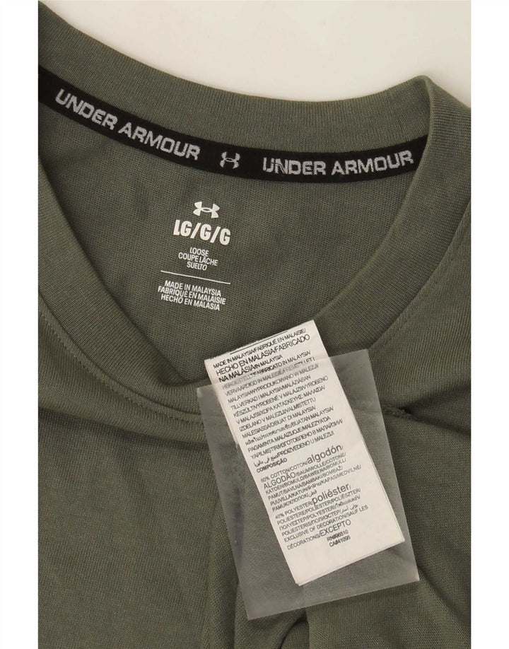 Tricou Under Armour pentru bărbați Top mare din bumbac kaki