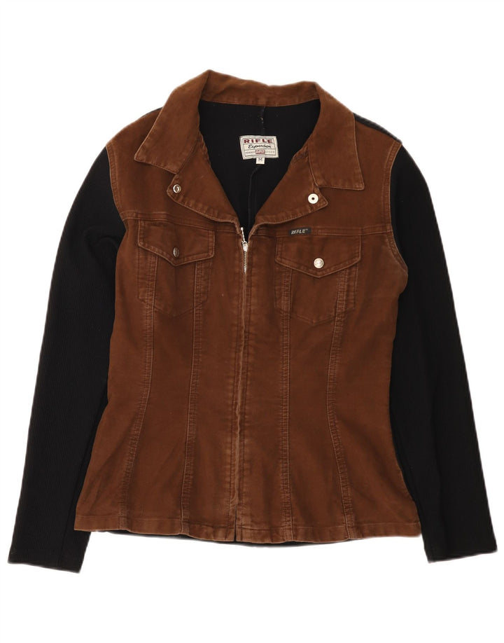 Jachetă bomber pentru femei Rifle UK 12, maro mediu, bumbac color bloc