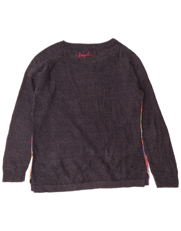 DESIGUAL Pulover cu gât de barcă pentru femei UK 18 XL Gri Floral