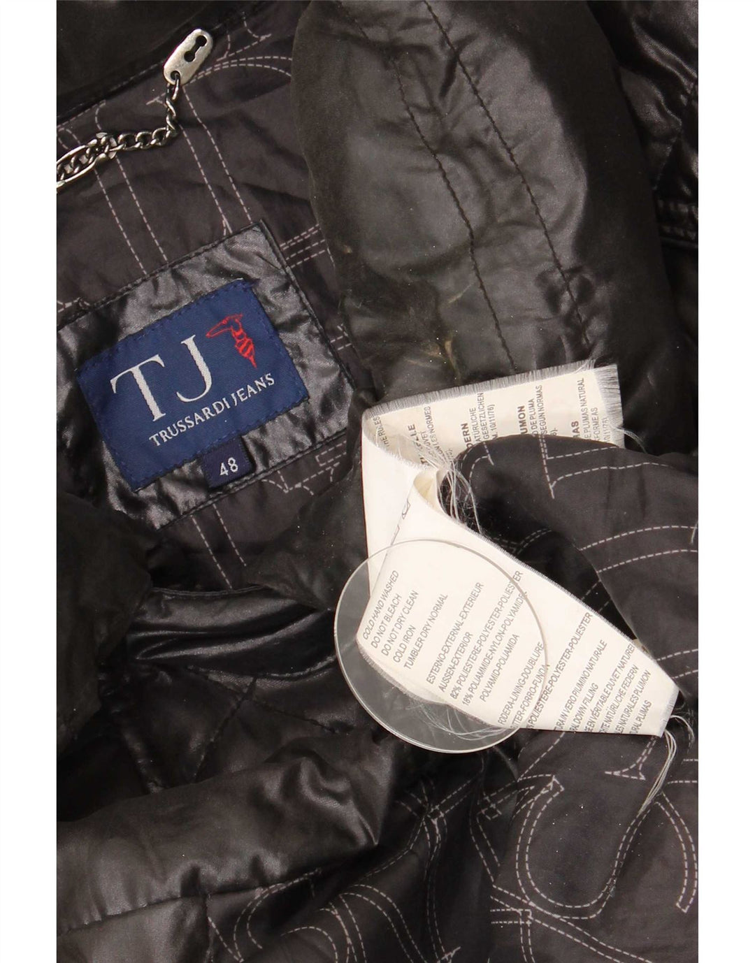 Palton căptușit pentru femei Trussardi Jeans IT 48 XL Poliester negru