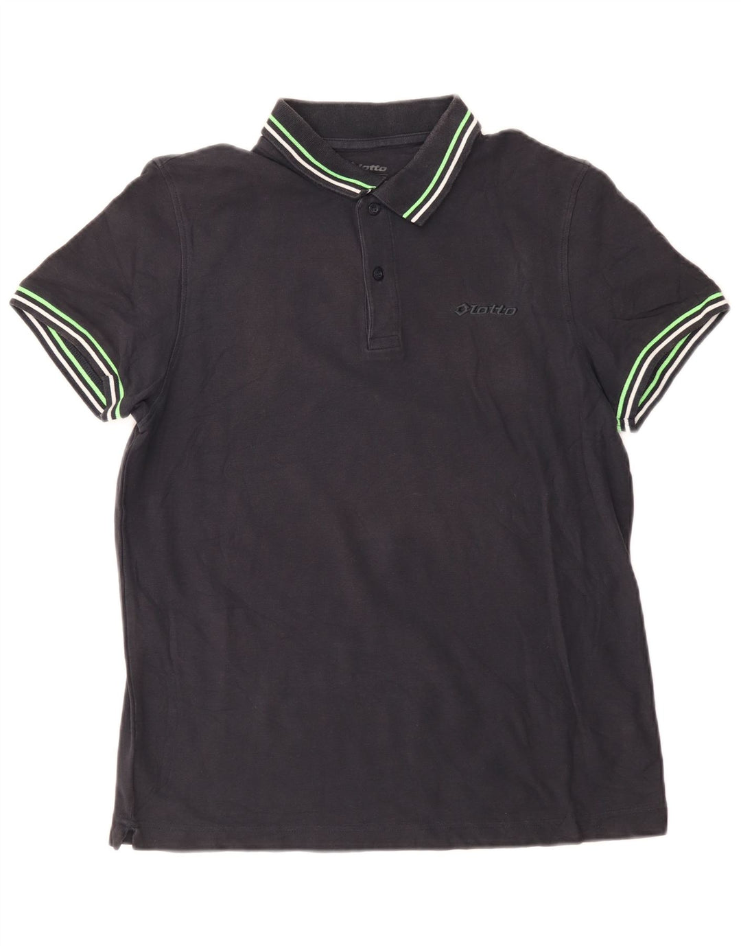 Tricou polo pentru bărbați Lotto, bumbac cu dungi negre medii
