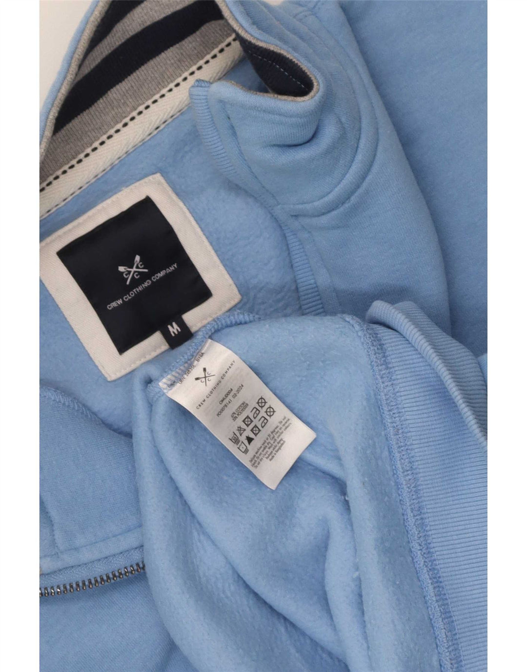 Crew Clothing Hanorac cu fermoar pentru bărbați Pulover Bumbac albastru mediu