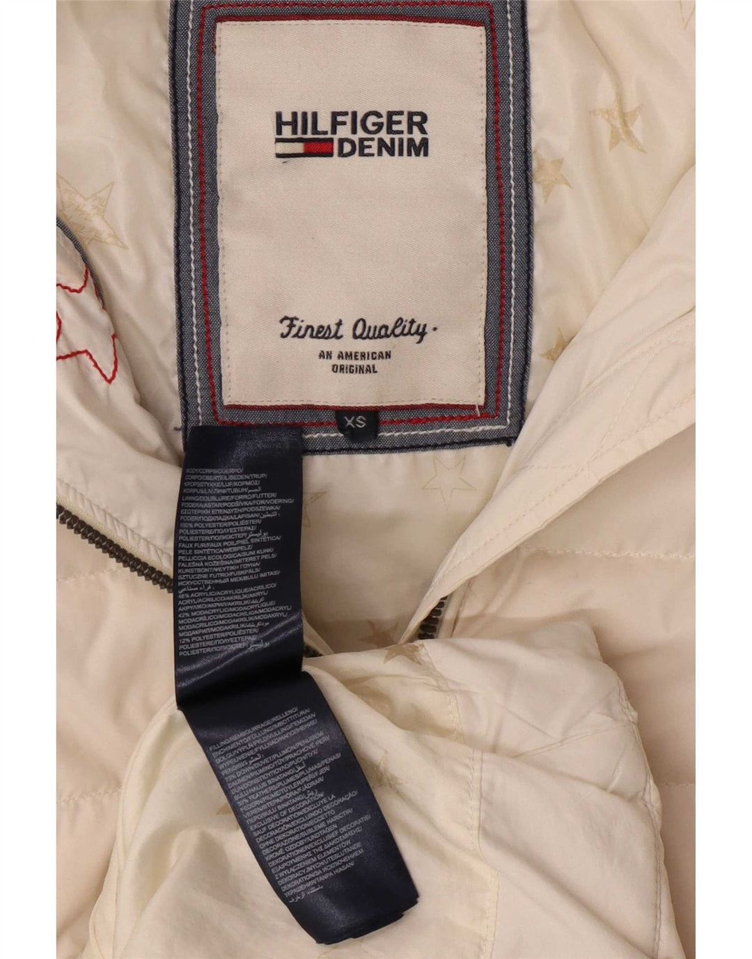 Palton căptușit cu glugă pentru femei Tommy Hilfiger UK 6 XS poliester alb