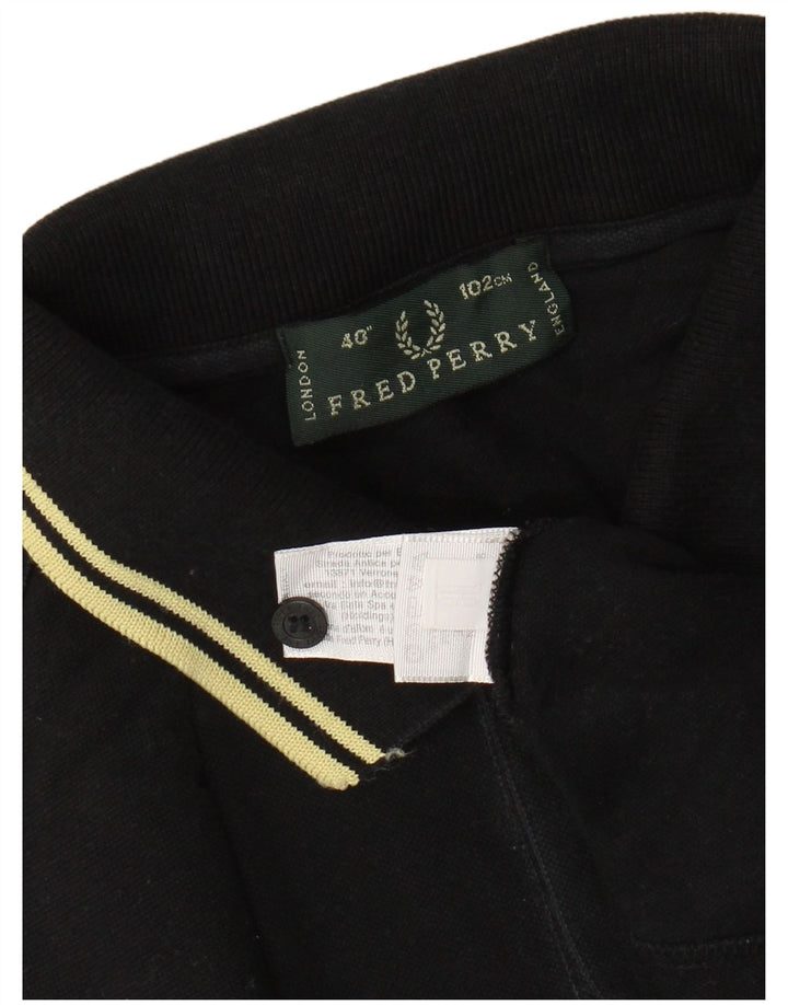 FRED PERRY Tricou polo pentru bărbați, bumbac mediu negru