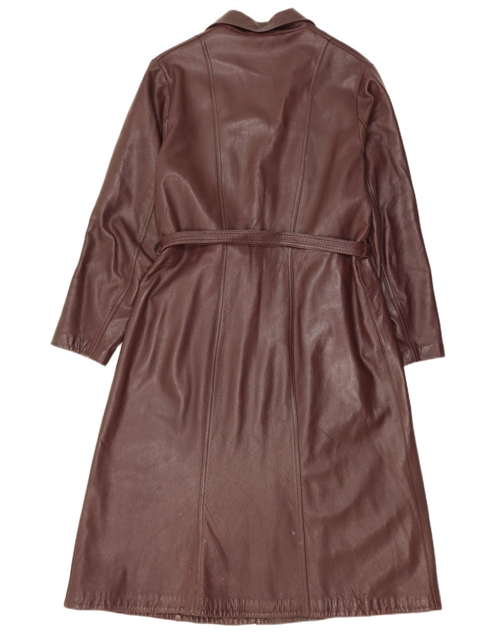 Palton din piele vintage pentru femei UK 14 Medium Burgundy Piele