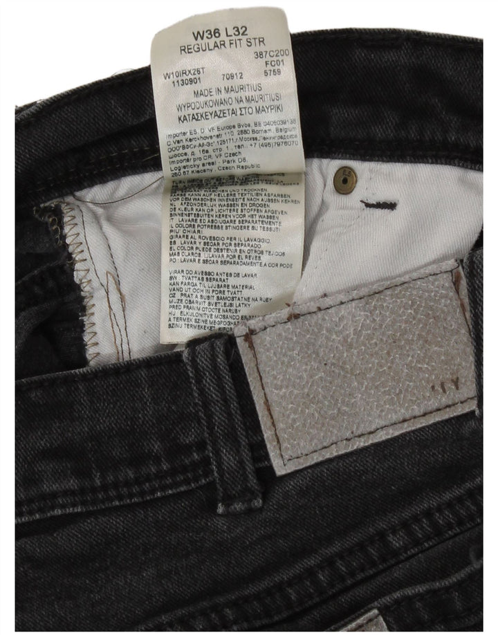 Blugi drepti Wrangler pentru bărbați, cu tăiere obișnuită, W36 L32, bumbac gri