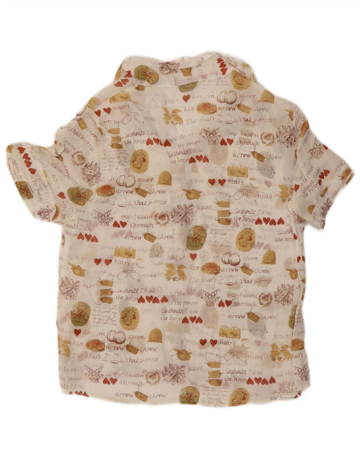 Bluză cămașă cu mânecă scurtă pentru femei Vintage UK 12 Medium White