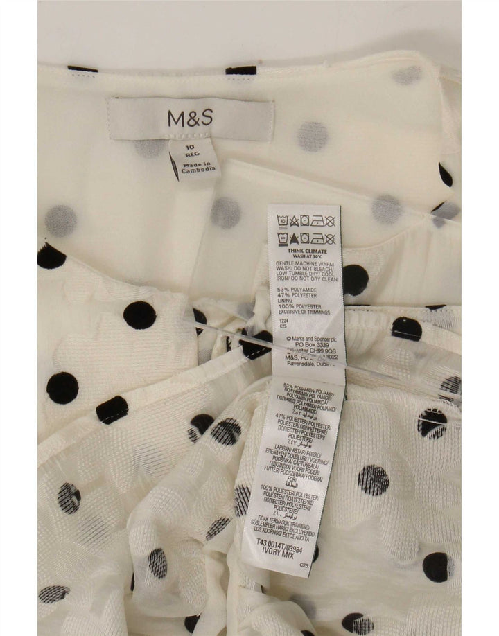Bluză cămașă pentru femei Marks & Spencer UK 10 Poliamidă cu buline albe mici
