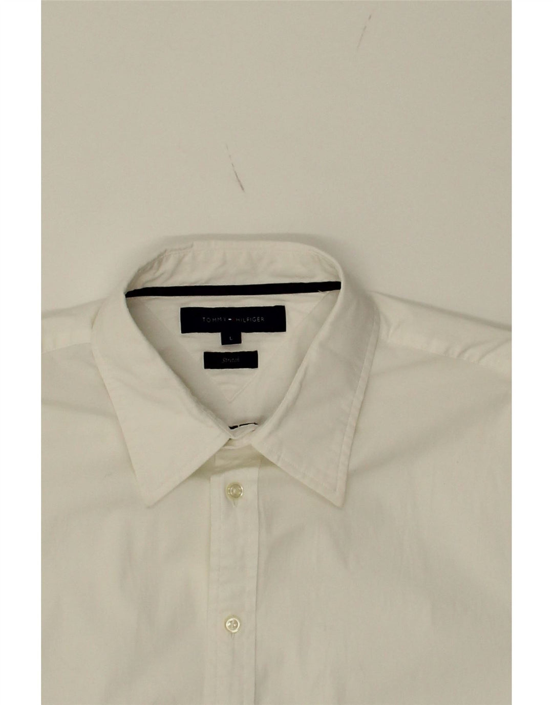 TOMMY HILFIGER Mens Stretch Shirt Large White Vintage Tommy Hilfiger and Second-Hand Tommy Hilfiger from Messina Hembry 