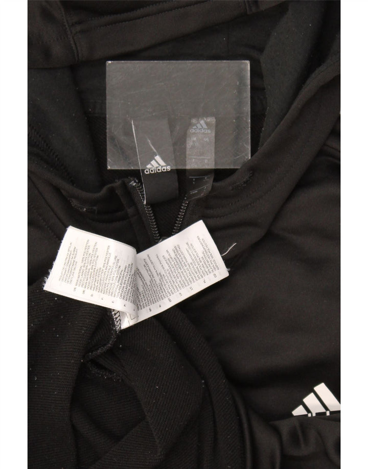 Pulover Adidas pentru bărbați, cu fermoar, UK 38/40 Poliester mediu negru