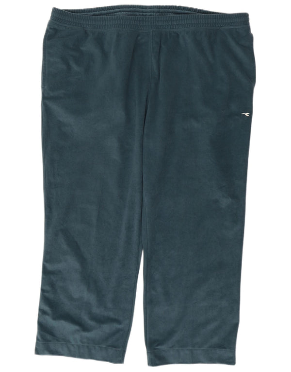 Pantaloni de trening Diadora pentru bărbați din velur 2XL, poliester verde